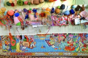 hand knotted oriental silk carpet